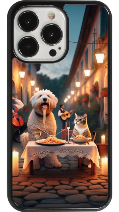 iPhone 13 Pro Case Hülle - Valentin 2024 Hund & Katze Kerzenlicht