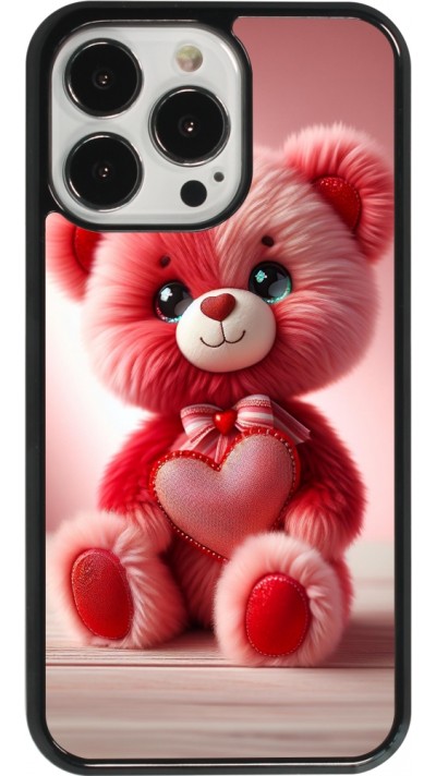 iPhone 13 Pro Case Hülle - Valentin 2024 Rosaroter Teddybär