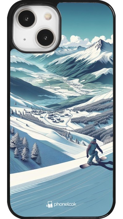 iPhone 14 Case Hülle - Snowboarder Berg