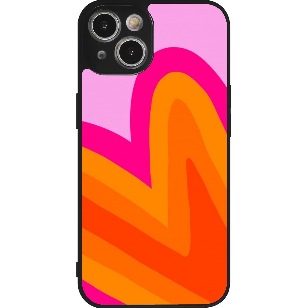 iPhone 14 Case Hülle - Silikon schwarz Valentine 2024 heart gradient