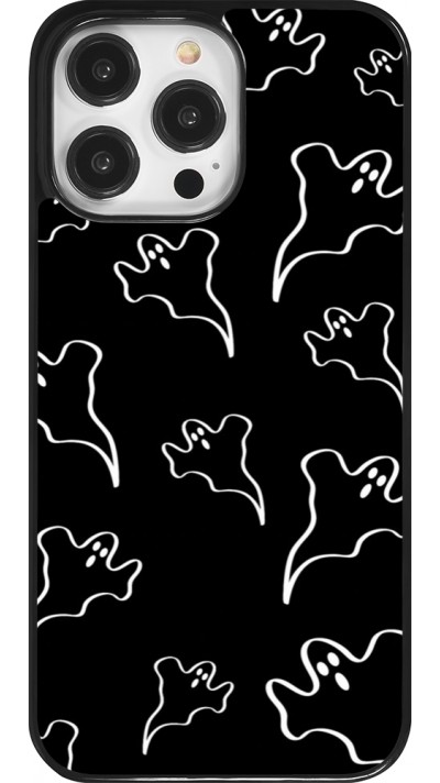 iPhone 14 Pro Max Case Hülle - Halloween 2024 black and white ghosts