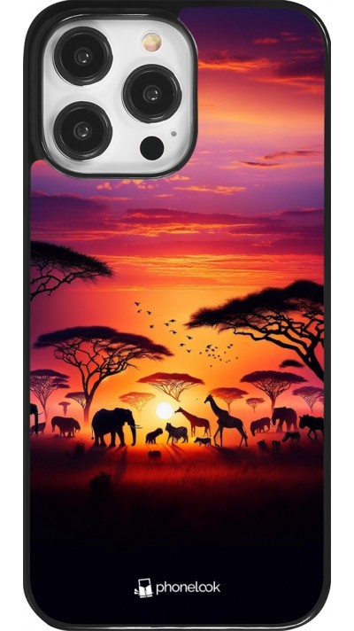 iPhone 14 Pro Max Case Hülle - Safari Sonnenuntergang Wildtiere