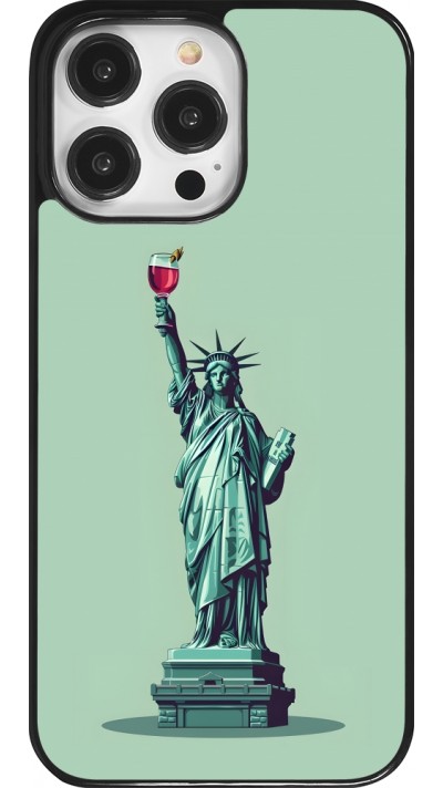 iPhone 14 Pro Max Case Hülle - Freiheitsstatue mit einem Glas Wein