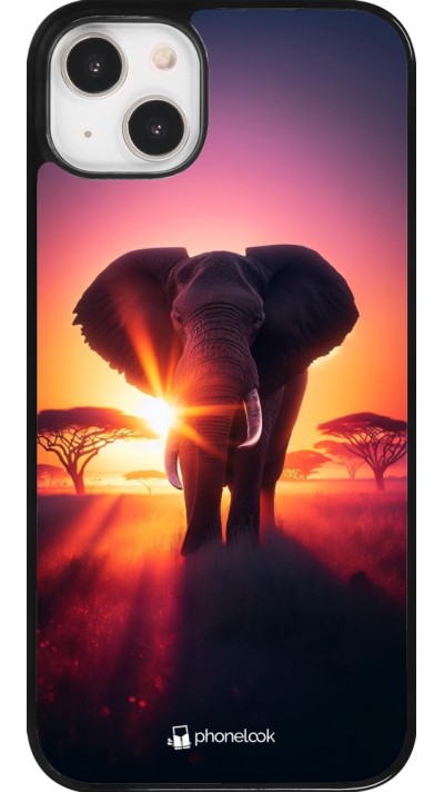 iPhone 14 Plus Case Hülle - Elefant Sonnenaufgang Schönheit