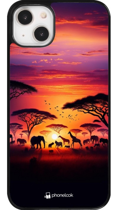 iPhone 14 Plus Case Hülle - Safari Sonnenuntergang Wildtiere