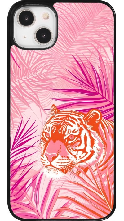 iPhone 14 Plus Case Hülle - Tiger Palmen rosa