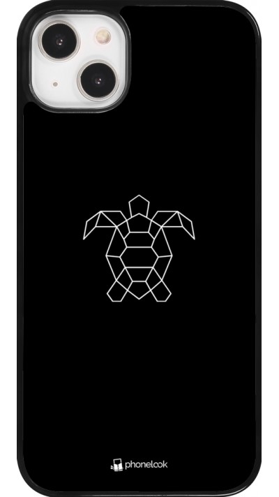 iPhone 14 Plus Case Hülle - Turtles lines on black