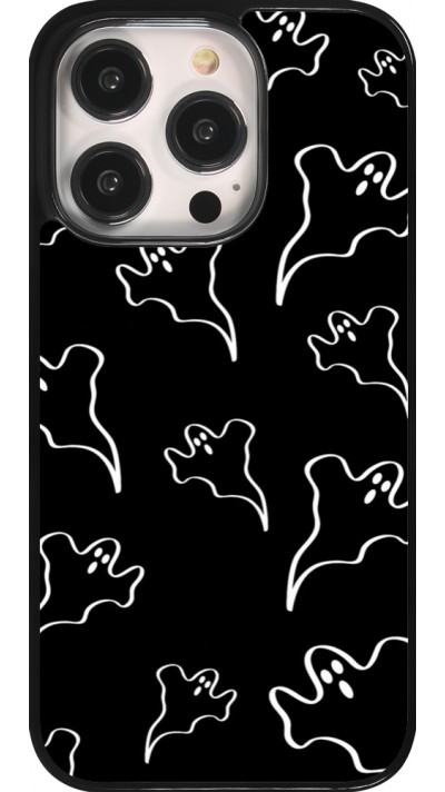 iPhone 14 Pro Case Hülle - Halloween 2024 black and white ghosts