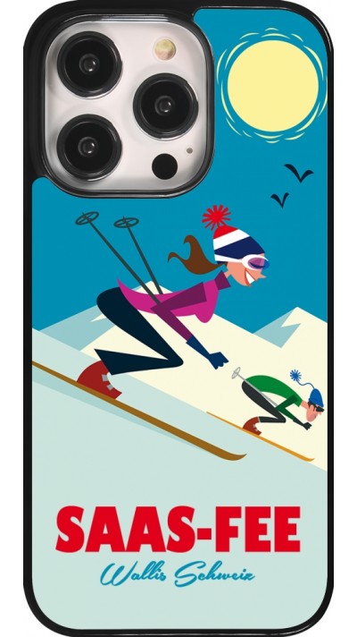 iPhone 14 Pro Case Hülle - Saas-Fee Ski Downhill