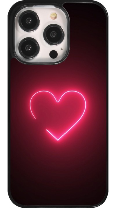 iPhone 14 Pro Case Hülle - Valentine 2023 single neon heart