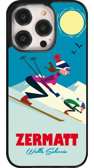 iPhone 14 Pro Case Hülle - Zermatt Ski Downhill