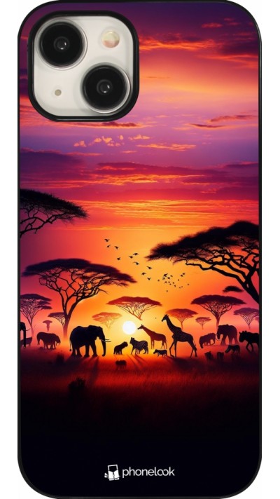 iPhone 15 Case Hülle - Safari Sonnenuntergang Wildtiere