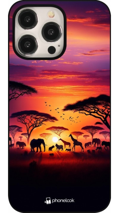 iPhone 15 Pro Max Case Hülle - Safari Sonnenuntergang Wildtiere