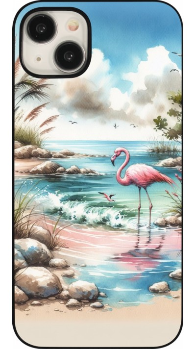 iPhone 15 Plus Case Hülle - Flamingo Aquarell