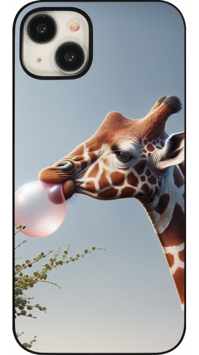 iPhone 15 Plus Case Hülle - Giraffe mit Blase