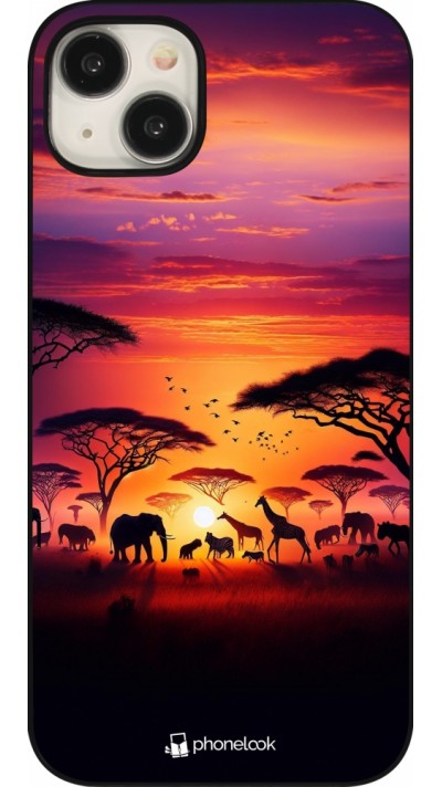 iPhone 15 Plus Case Hülle - Safari Sonnenuntergang Wildtiere