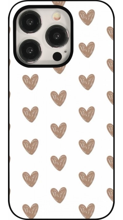 iPhone 15 Pro Case Hülle - Autumn 2024 brown hearts