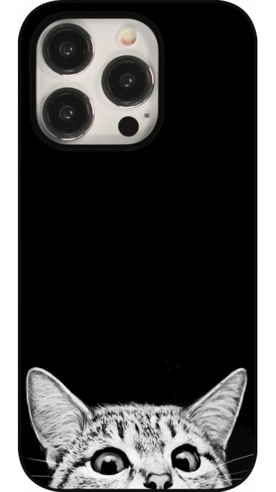 iPhone 15 Pro Case Hülle - Cat Looking Up Black