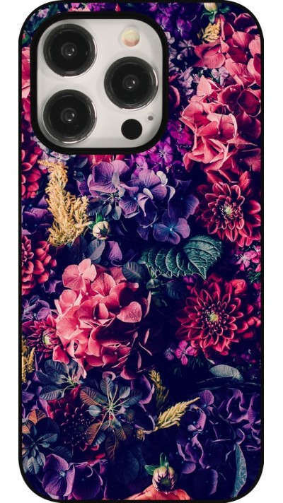 iPhone 15 Pro Case Hülle - Flowers Dark