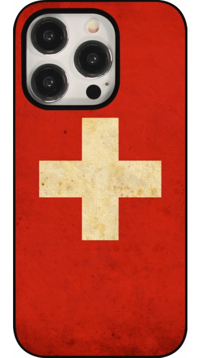 iPhone 15 Pro Case Hülle - Vintage Flag SWISS