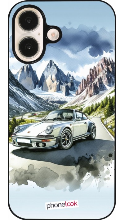 Coque iPhone 16 - Porsche 911 Mountain Watercolor