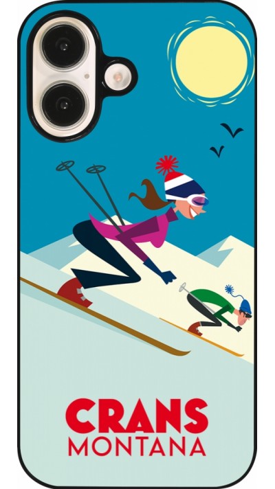 iPhone 16 Case Hülle - Crans-Montana Ski Downhill