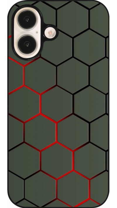 iPhone 16 Case Hülle - Geometric Line red