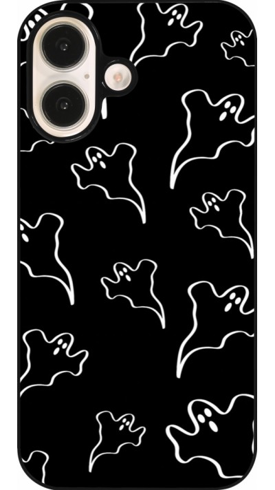 iPhone 16 Case Hülle - Halloween 2024 black and white ghosts