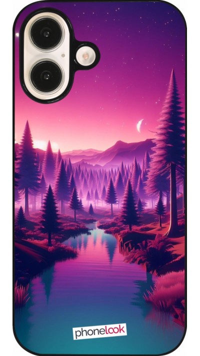 iPhone 16 Case Hülle - Lila-rosa Landschaft