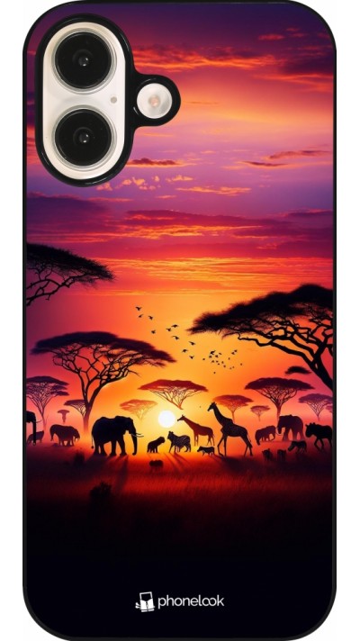 iPhone 16 Case Hülle - Safari Sonnenuntergang Wildtiere