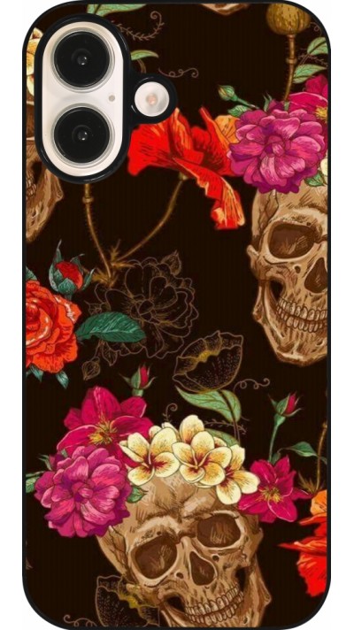 iPhone 16 Case Hülle - Skulls and flowers