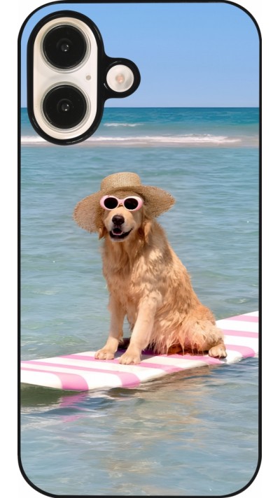 iPhone 16 Case Hülle - Summer Dog on Paddle