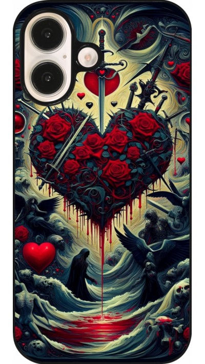 iPhone 16 Case Hülle - Dunkle Liebe Herz Blut