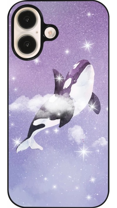 Coque iPhone 16 - Whale in sparking stars