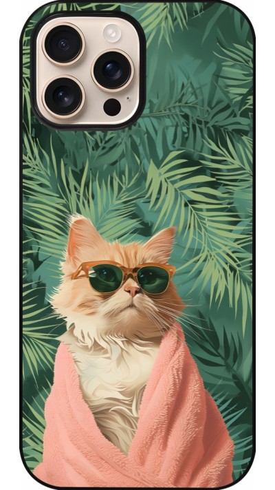 iPhone 16 Pro Max Case Hülle - Cat Summer Palms