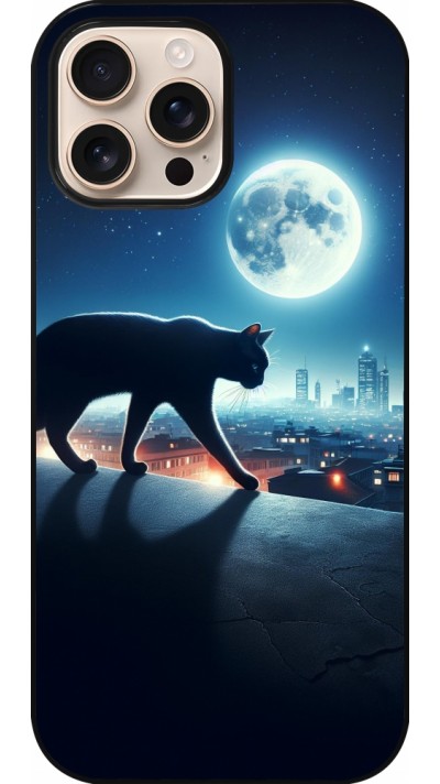 iPhone 16 Pro Max Case Hülle - Schwarze Katze unter dem Vollmond