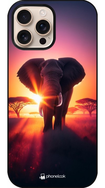 iPhone 16 Pro Max Case Hülle - Elefant Sonnenaufgang Schönheit