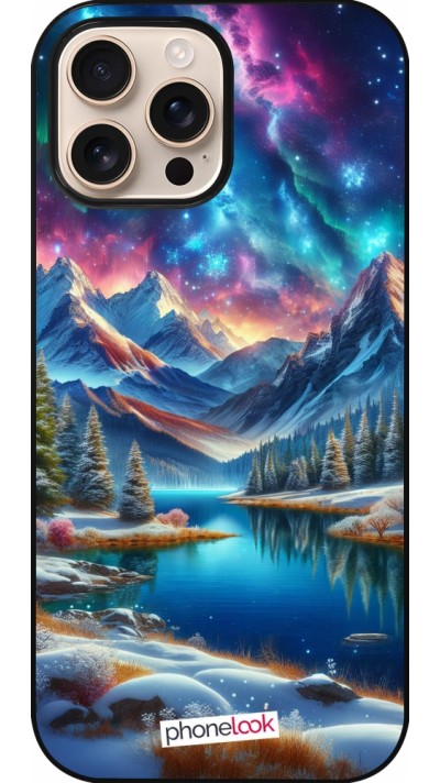 iPhone 16 Pro Max Case Hülle - Fantasiebergsee Himmel Sterne