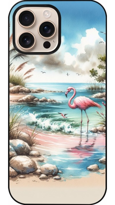 iPhone 16 Pro Max Case Hülle - Flamingo Aquarell