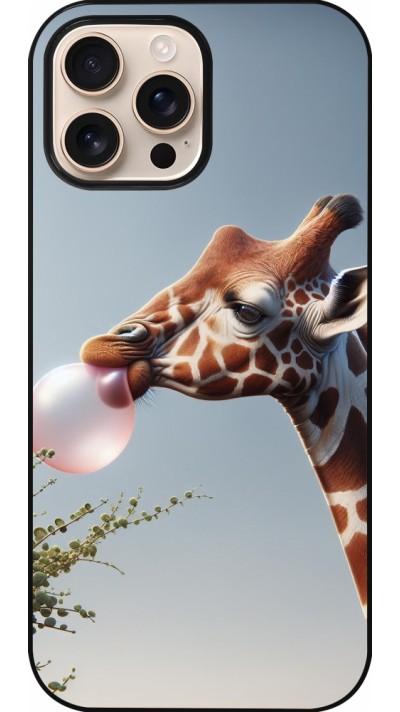 iPhone 16 Pro Max Case Hülle - Giraffe mit Blase