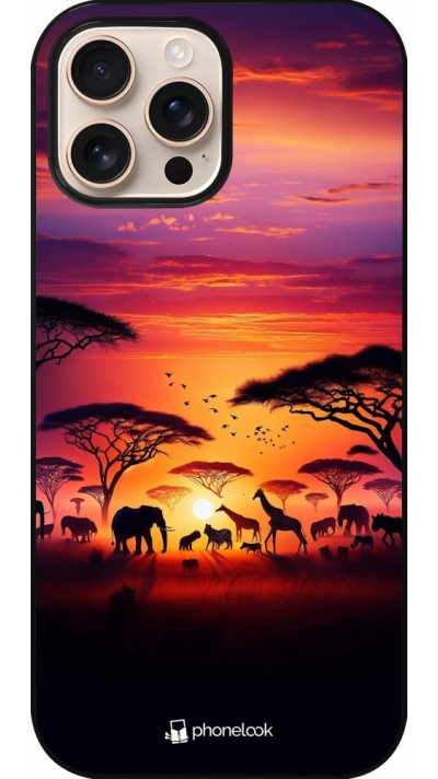 iPhone 16 Pro Max Case Hülle - Safari Sonnenuntergang Wildtiere