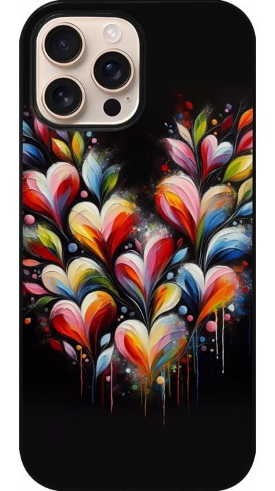 iPhone 16 Pro Max Case Hülle - Valentin 2024 Schwarzes Herz Abstrakt