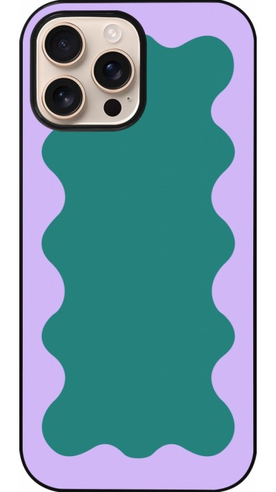 iPhone 16 Pro Max Case Hülle - Wavy Rectangle Green Purple