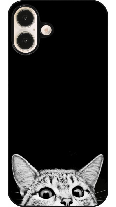 iPhone 16 Plus Case Hülle - Cat Looking Up Black