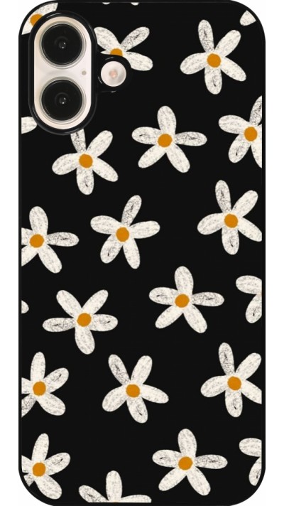 iPhone 16 Plus Case Hülle - Easter 2024 white on black flower