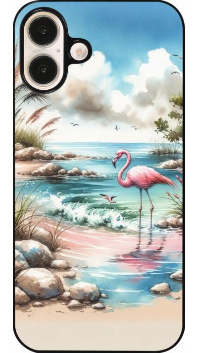 iPhone 16 Plus Case Hülle - Flamingo Aquarell