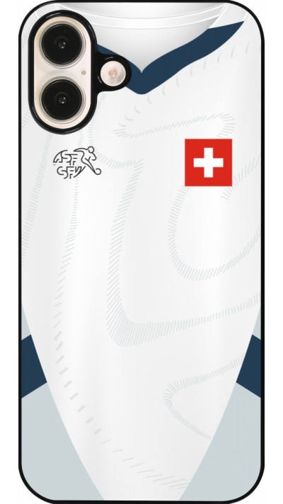 iPhone 16 Plus Case Hülle - Schweiz Away personalisierbares Fussballtrikot