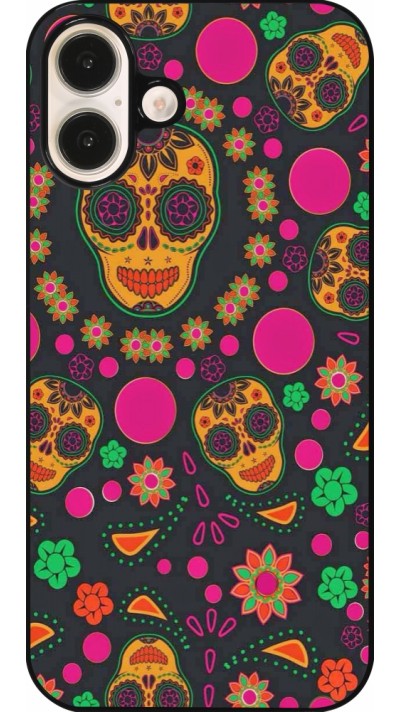 iPhone 16 Plus Case Hülle - Halloween 22 colorful mexican skulls