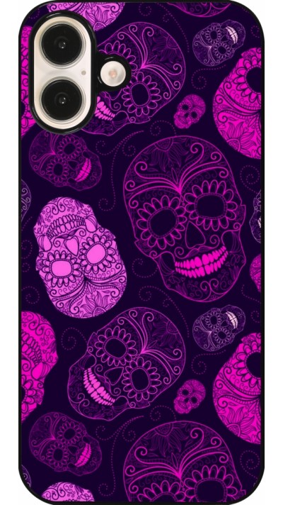 iPhone 16 Plus Case Hülle - Halloween 2023 pink skulls