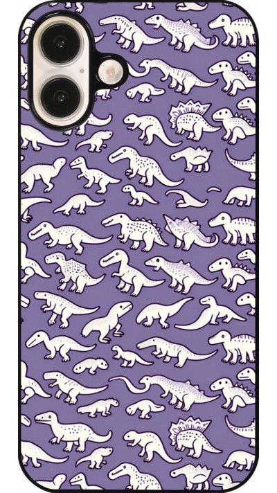 iPhone 16 Plus Case Hülle - Mini-Dino-Muster violett